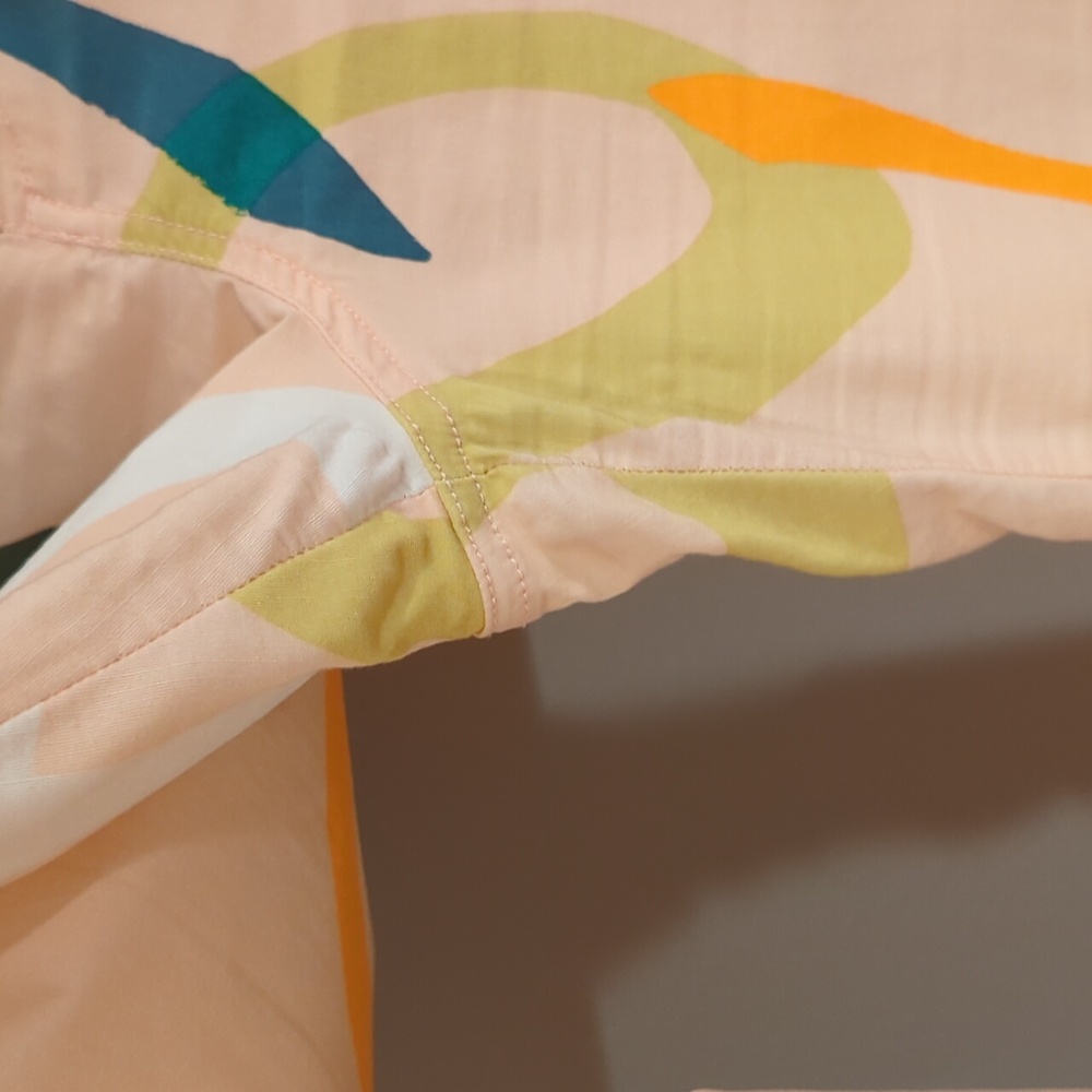 Anthropologie Wide-Leg Pants in Peach with Multicolor Swirl Print - Picture 9 of 10
